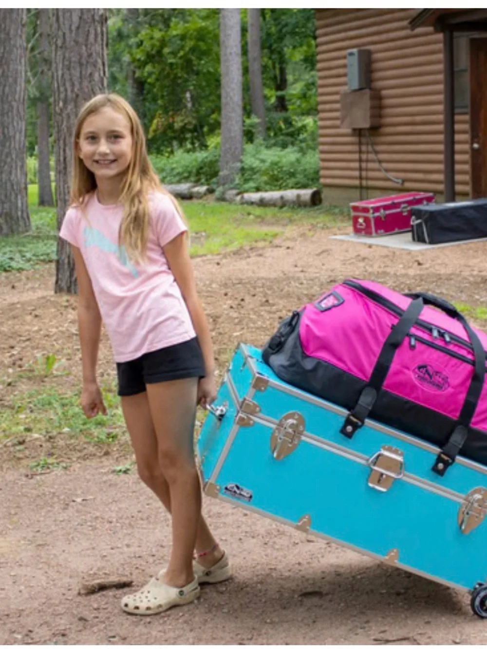 C&N Lavender and Black Duffel Bag for Summer Camp